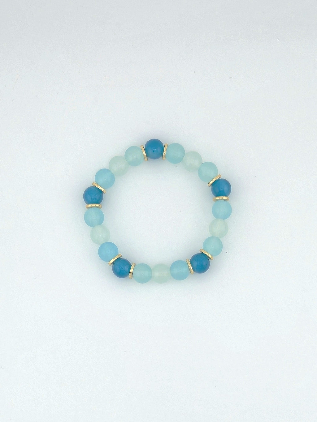 Turquoise Ombre 10mm Glass Bead Bracelet