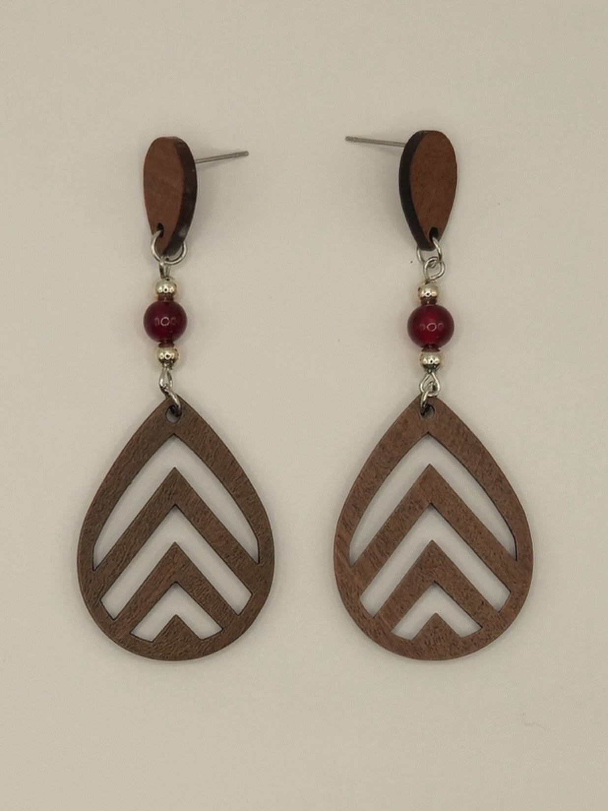 Boho Teardrop Wood Earrings