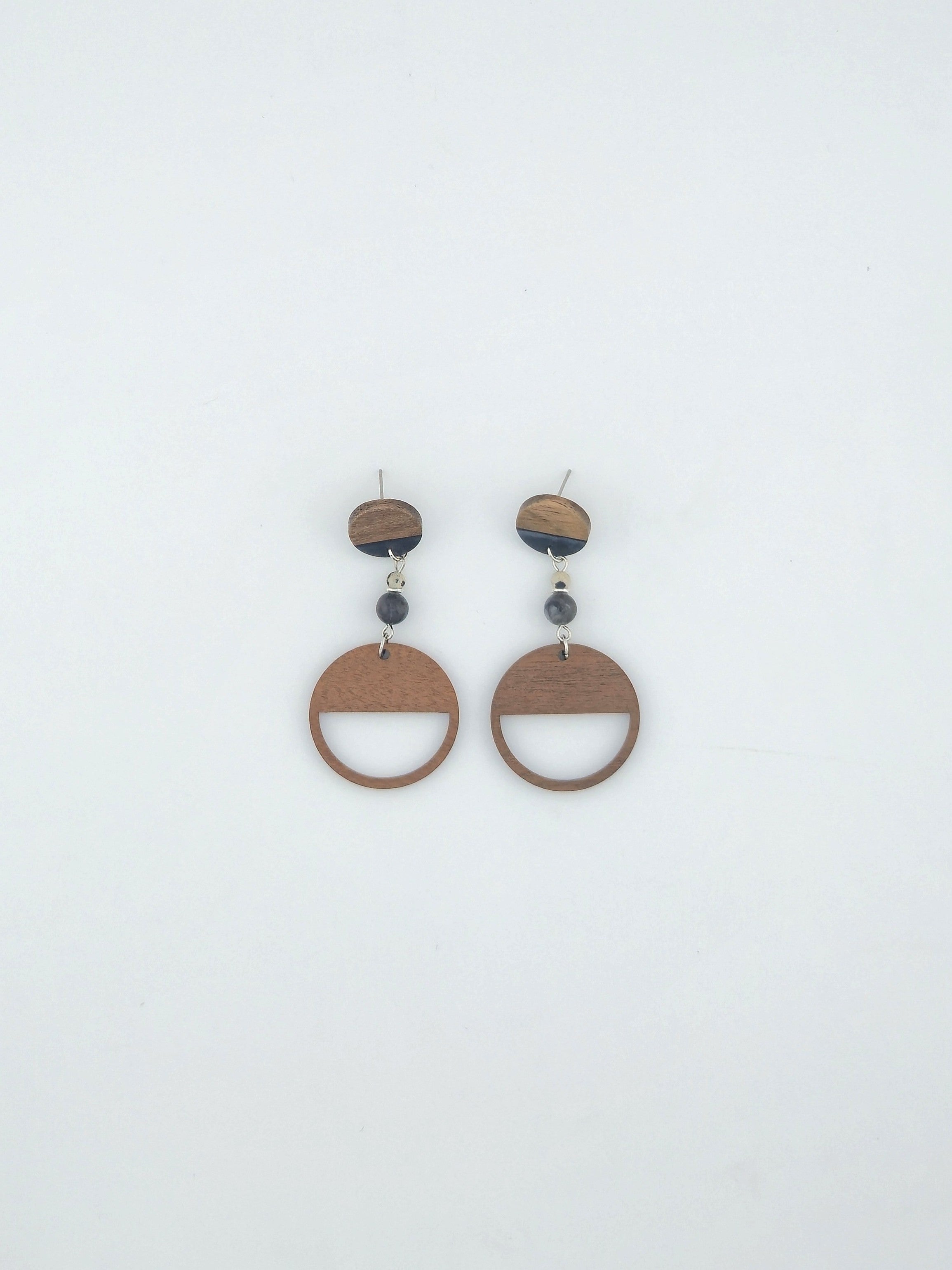 Round 1/2 Solid Boho Wood Earrings