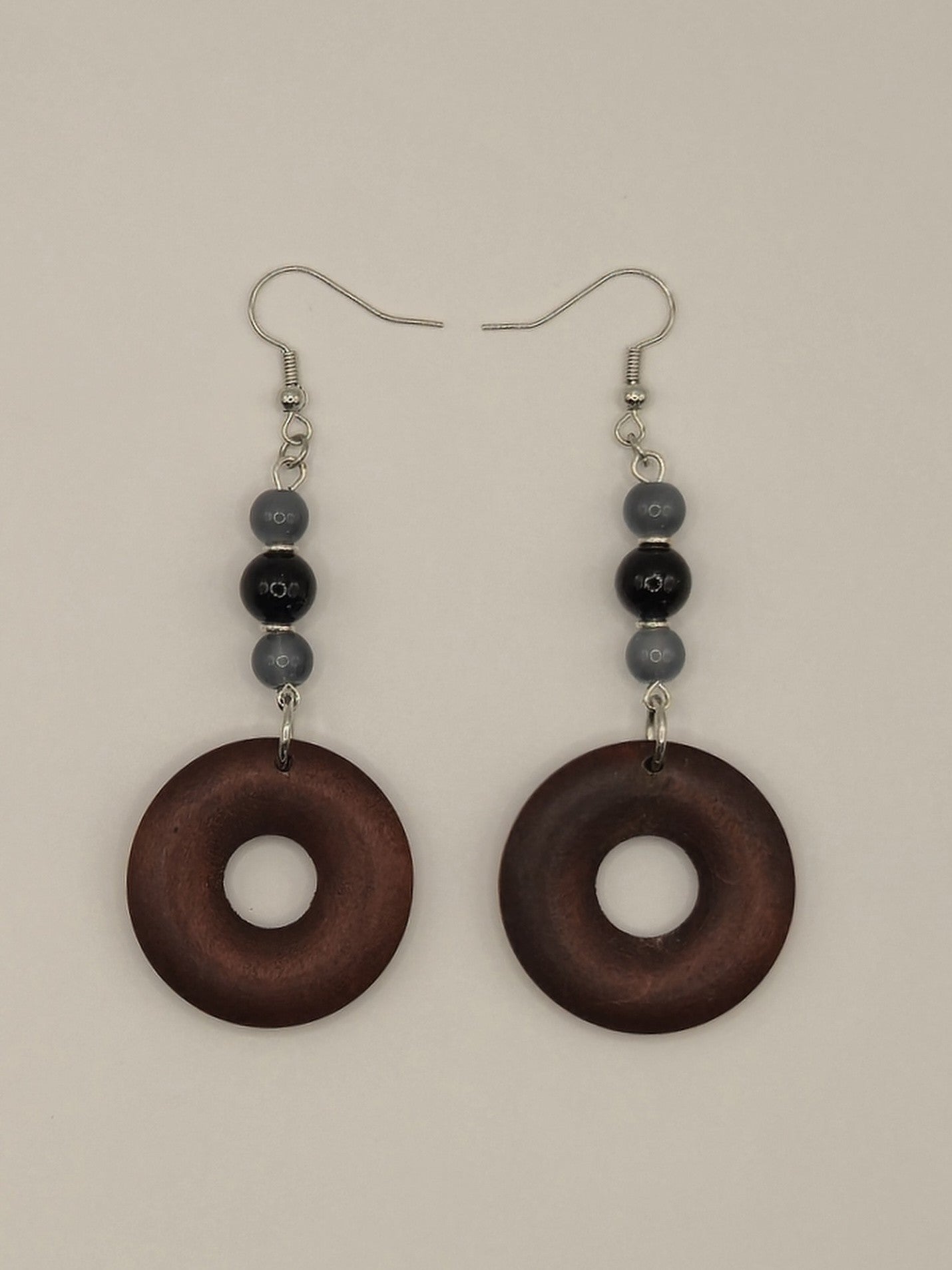 Boho Circle Wood Earrings