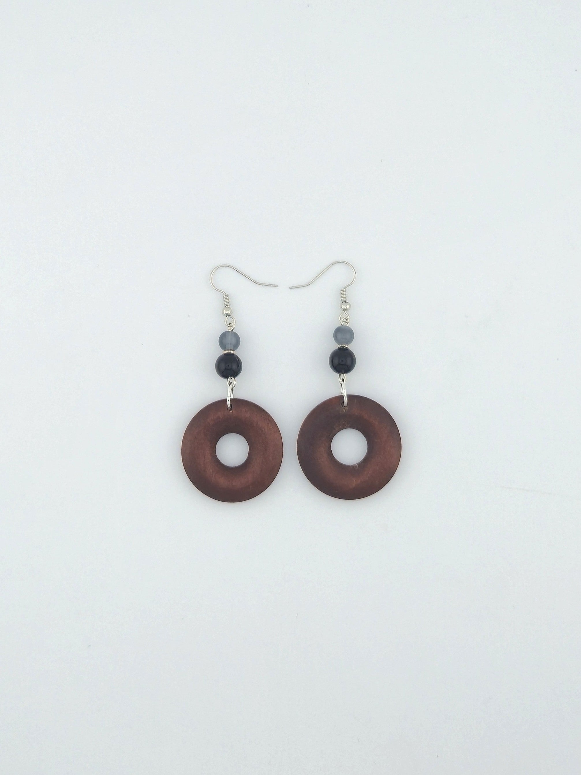 Boho Circle Wood Earrings