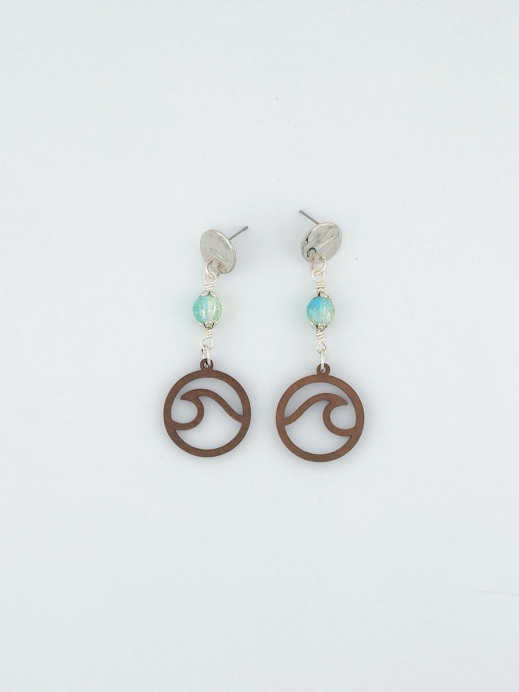 Wave Wood Cutout Earrings