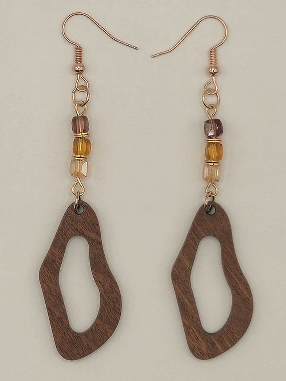 Funky Oblong Wood Earrings