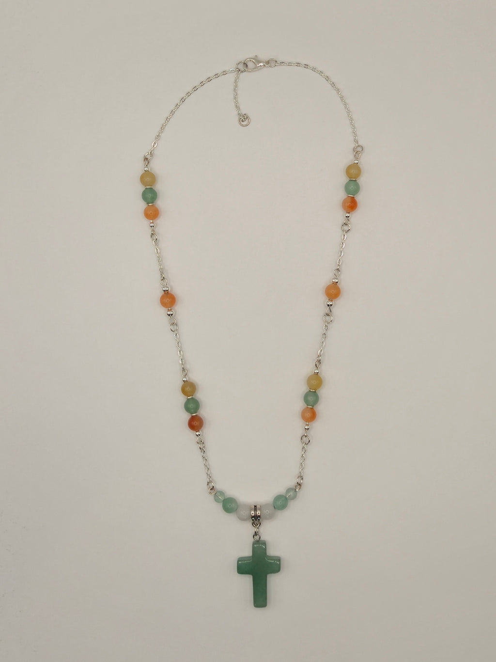 Green Aventurine Cross Pendant Necklace