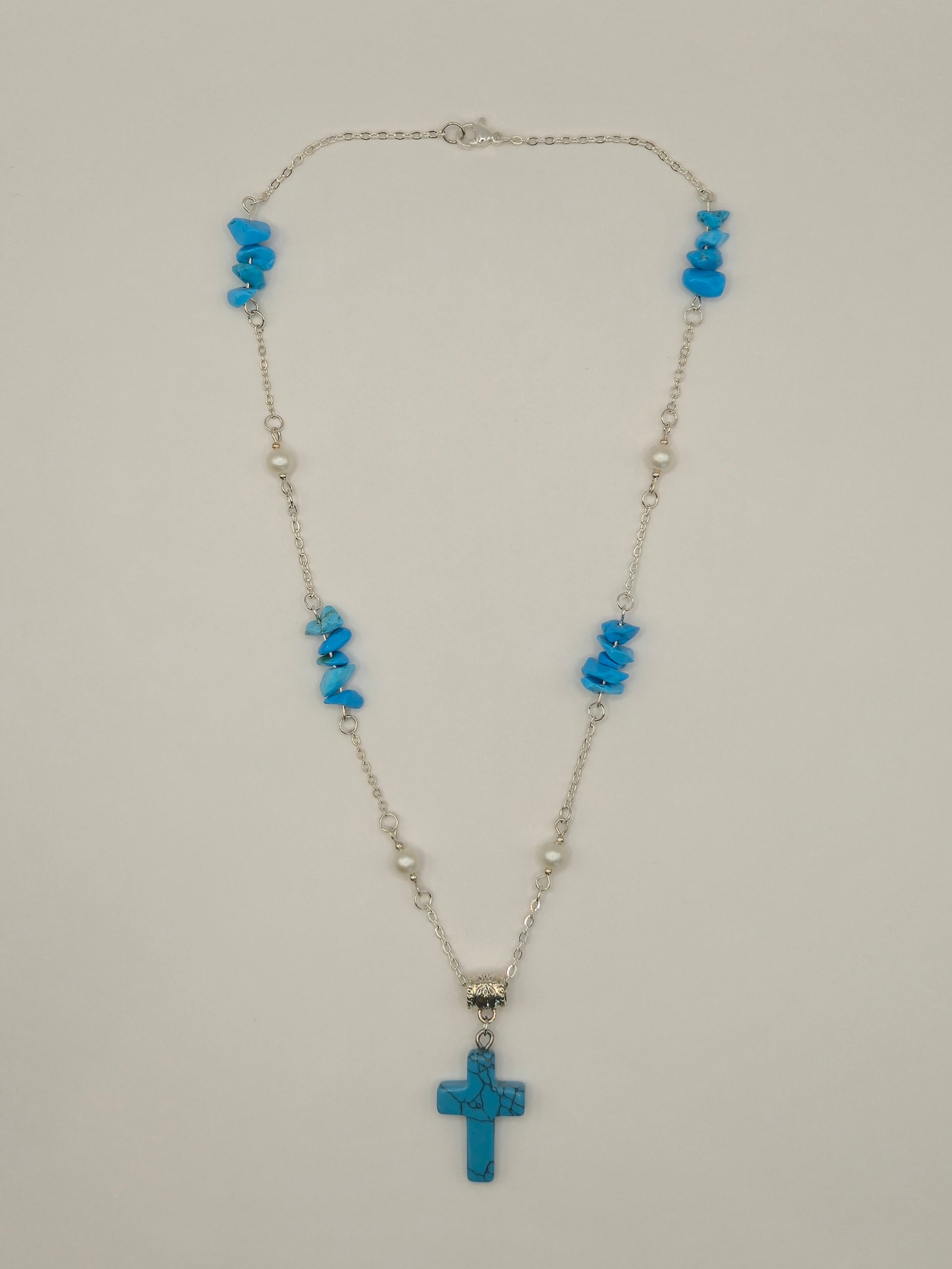 Turquoise Cross Pendant Necklace