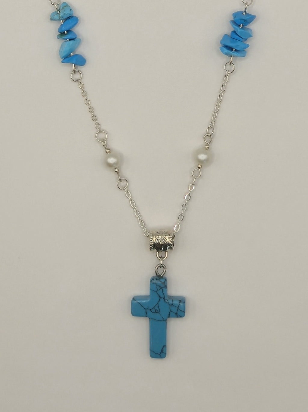 Turquoise Cross Pendant Necklace