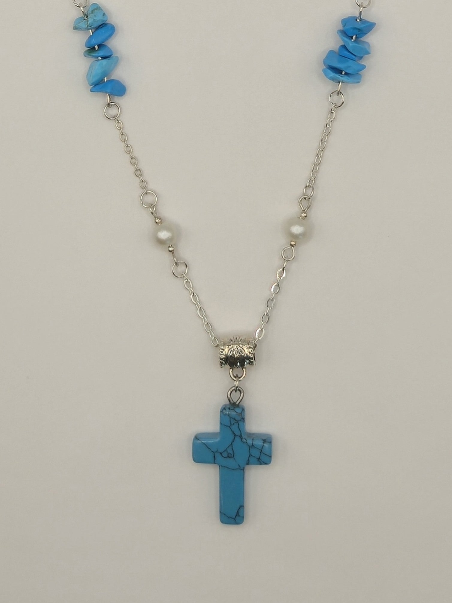 Turquoise Cross Pendant Necklace