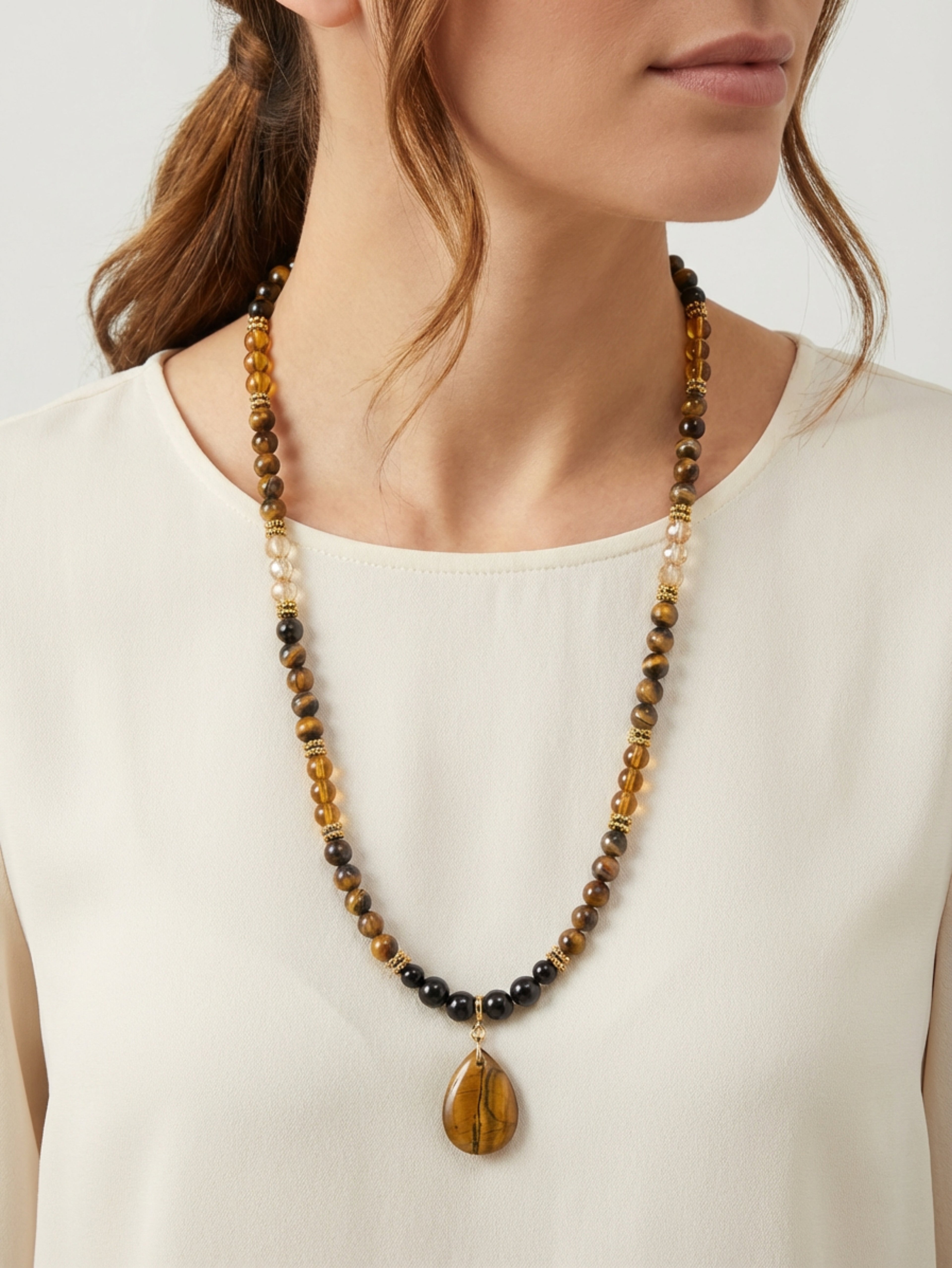 Tiger's Eye Pendant Necklace