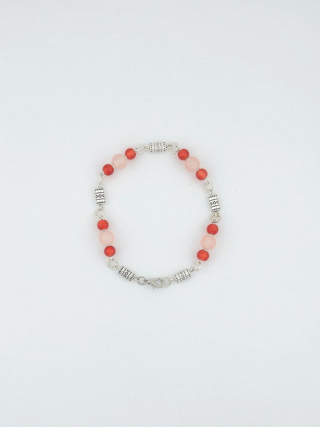 Rose Pink Glass Bead Bracelet
