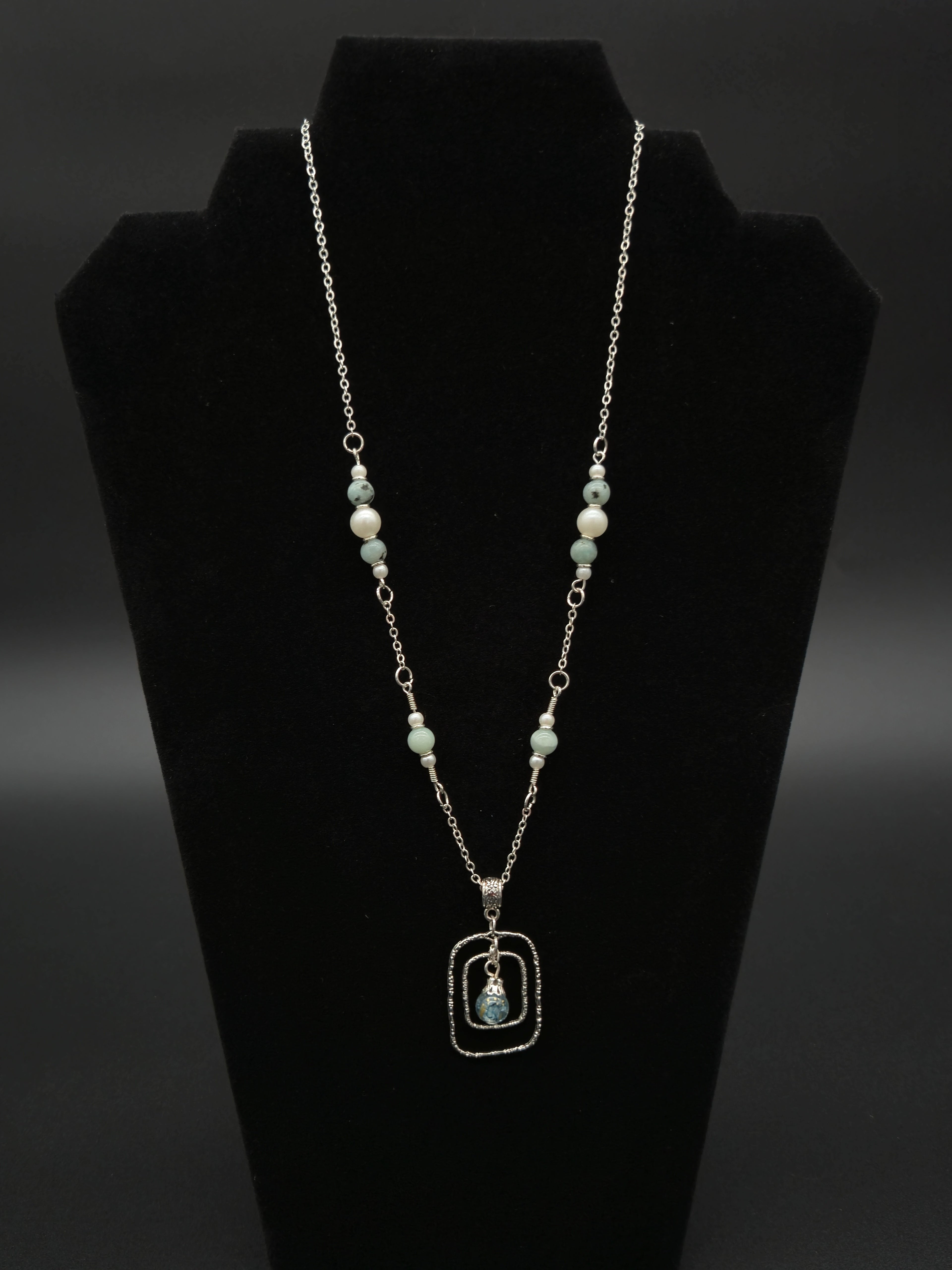 Blue Grey Crackle Glass Collection