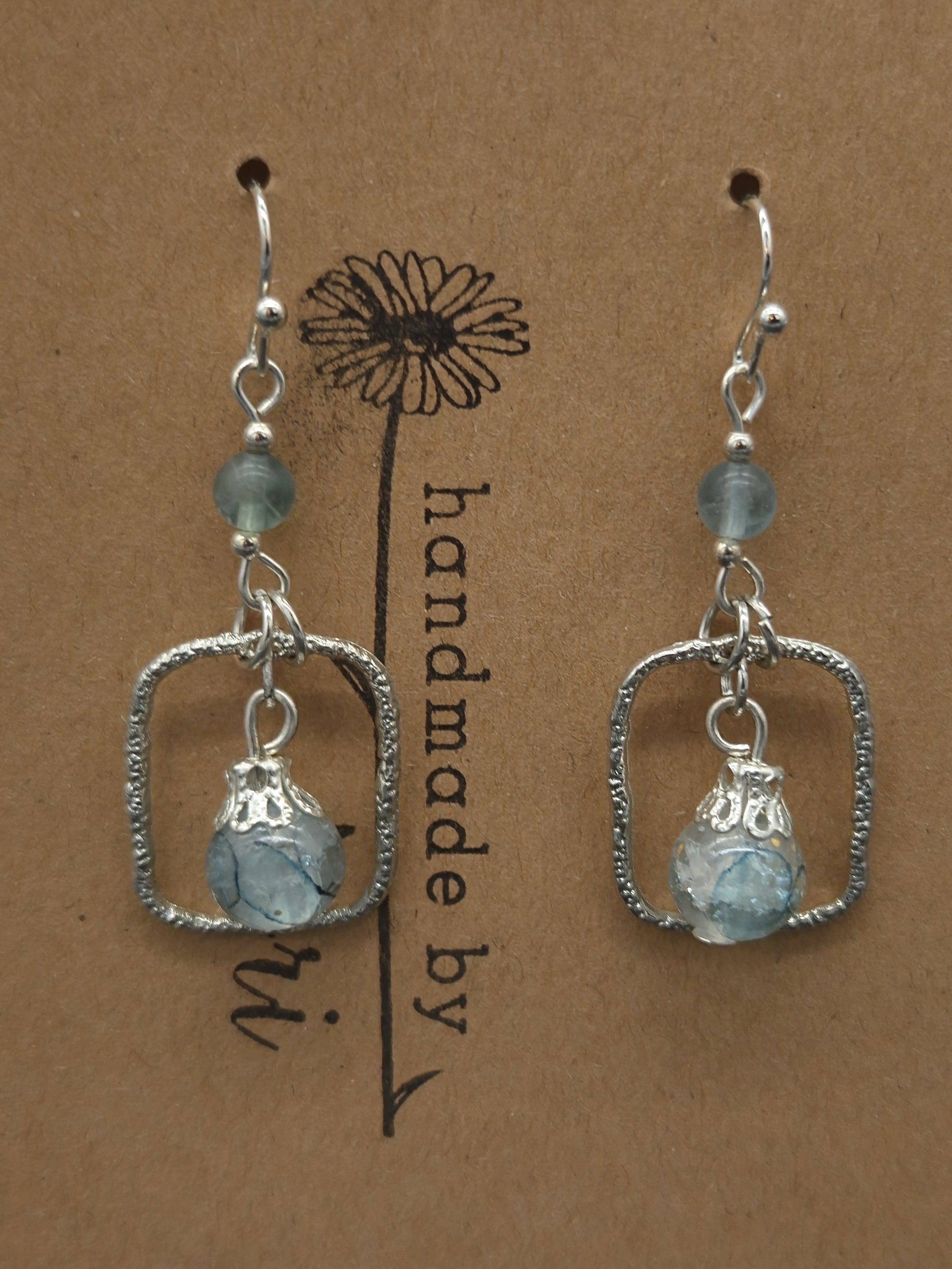 Blue Grey Crackle Glass Collection