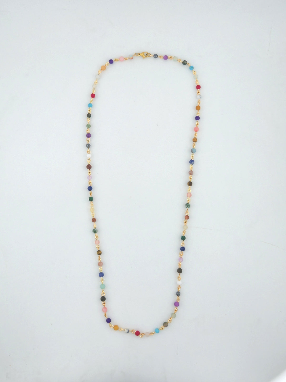 Mixed Natural Stone Link Necklace