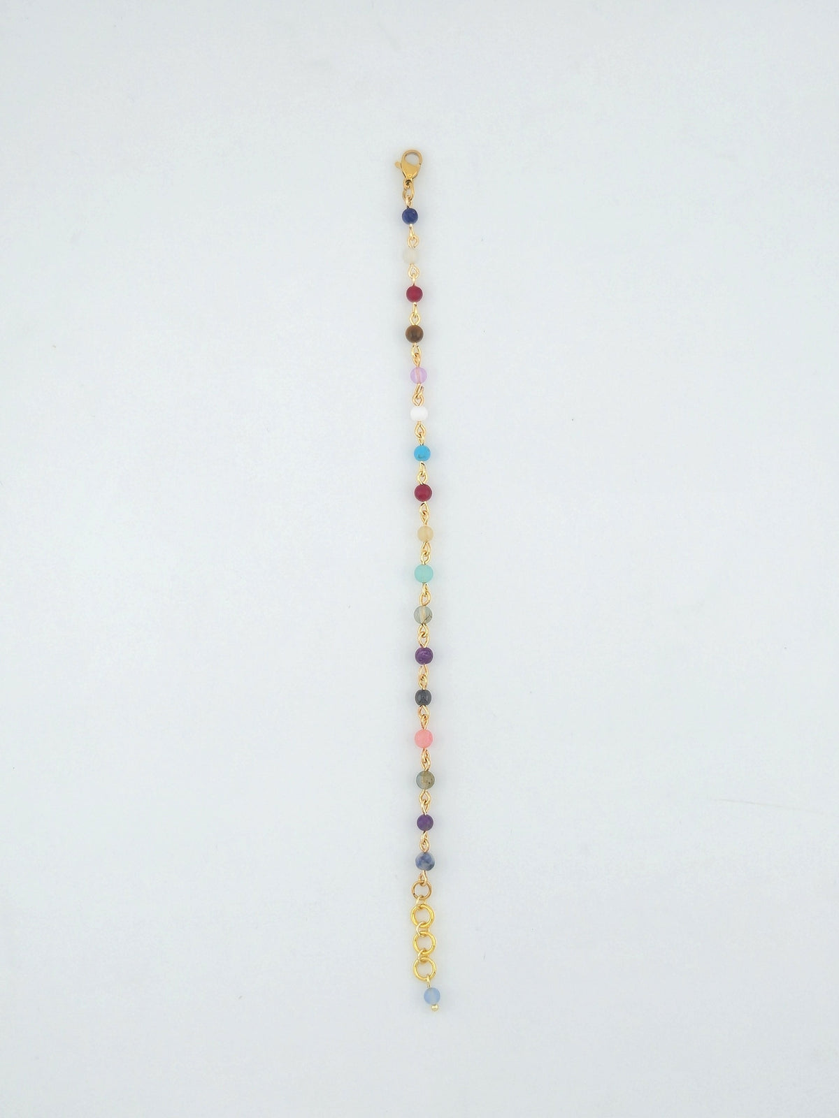 Mixed Natural Stone Link Bracelet