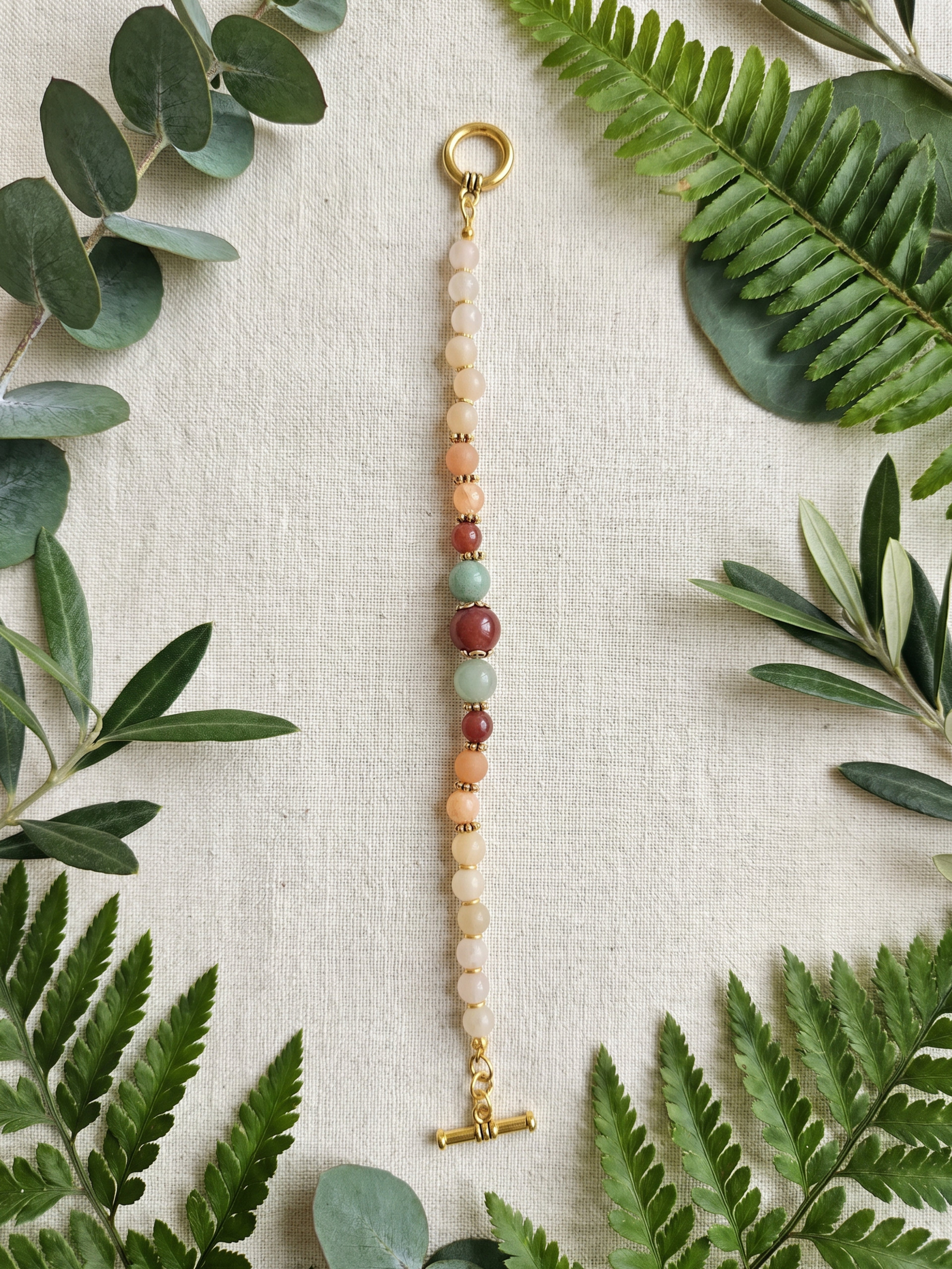 Red Agate Ombre Bracelet