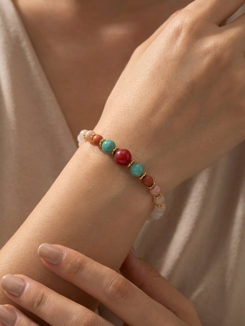 Red Agate Ombre Bracelet