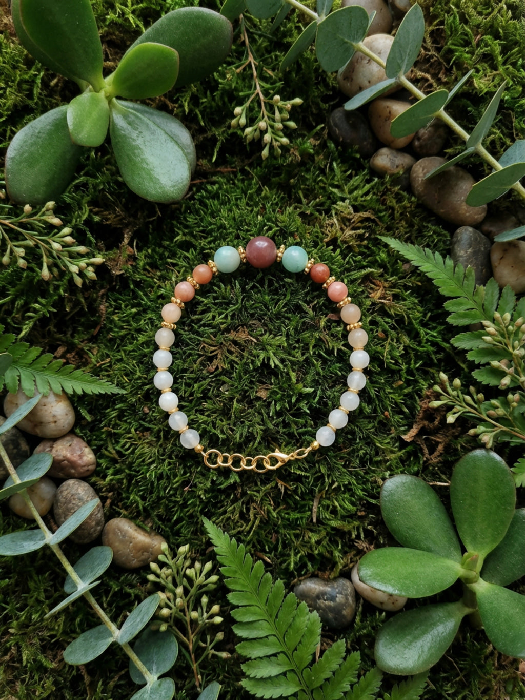 Red Agate Ombre Bracelet