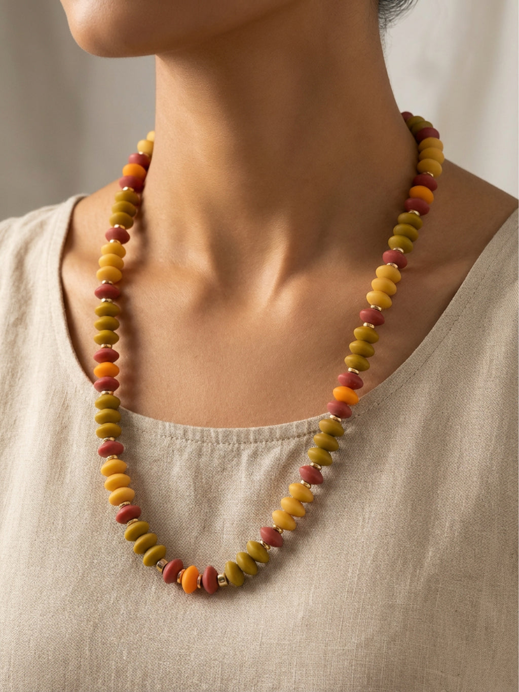Harvest Lentil Bead Necklace