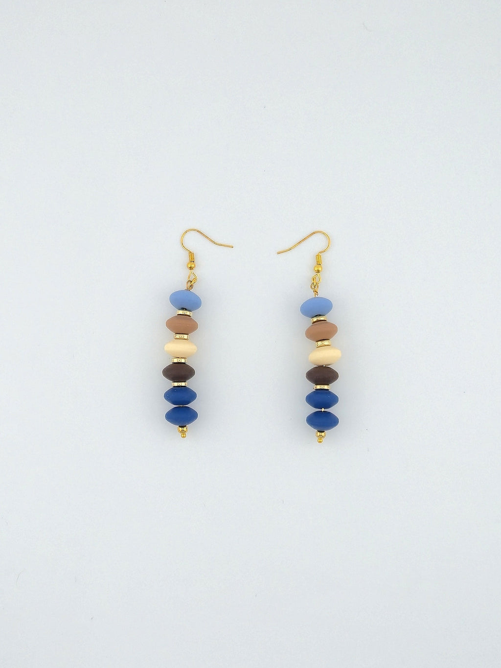 Blue Lentil Bead Earrings