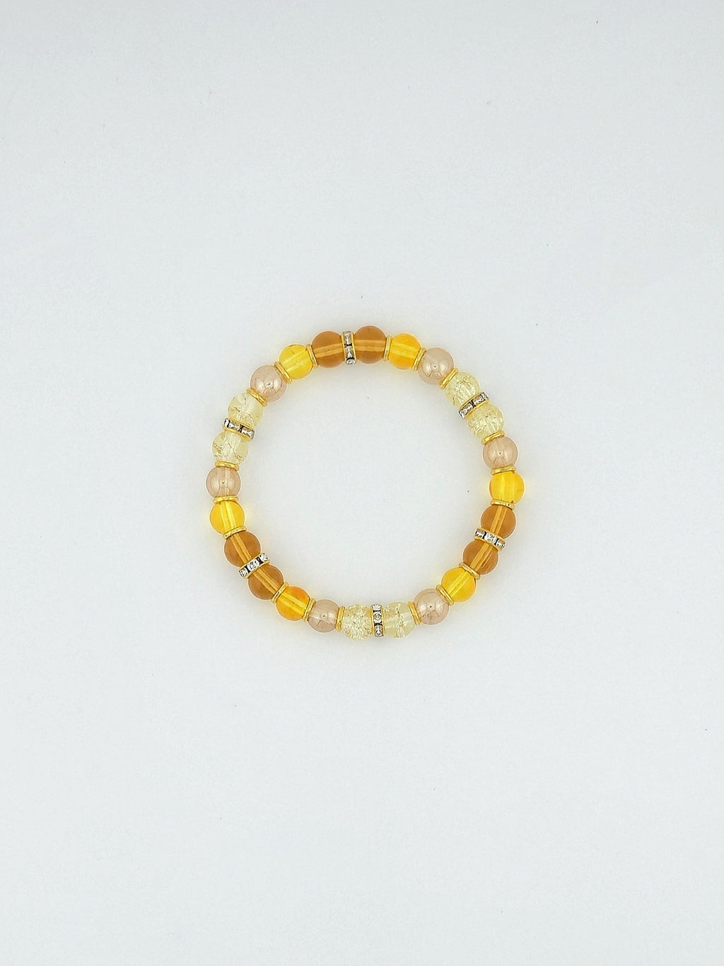 Dazzling Gold Glass Bead Bracelet