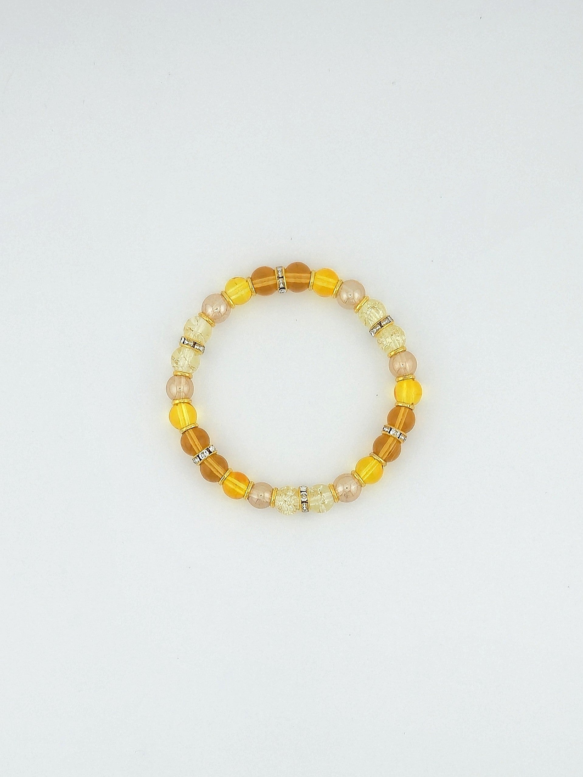 Dazzling Gold Glass Bead Bracelet