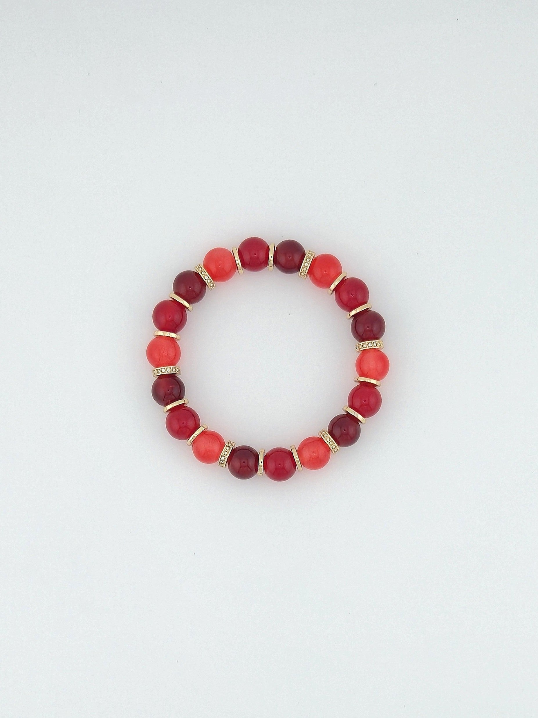 Scarlet Glass Bead Bracelet