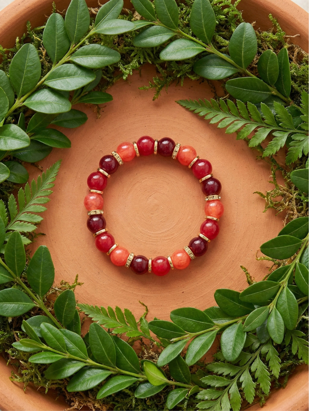 Scarlet Glass Bead Bracelet