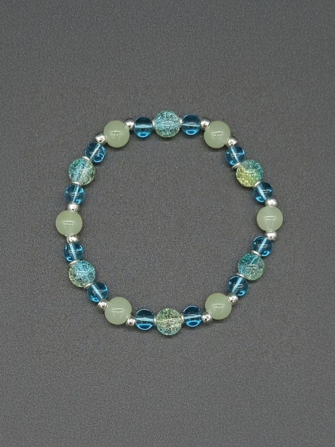 Tranquil Blue Glass Bead Bracelet