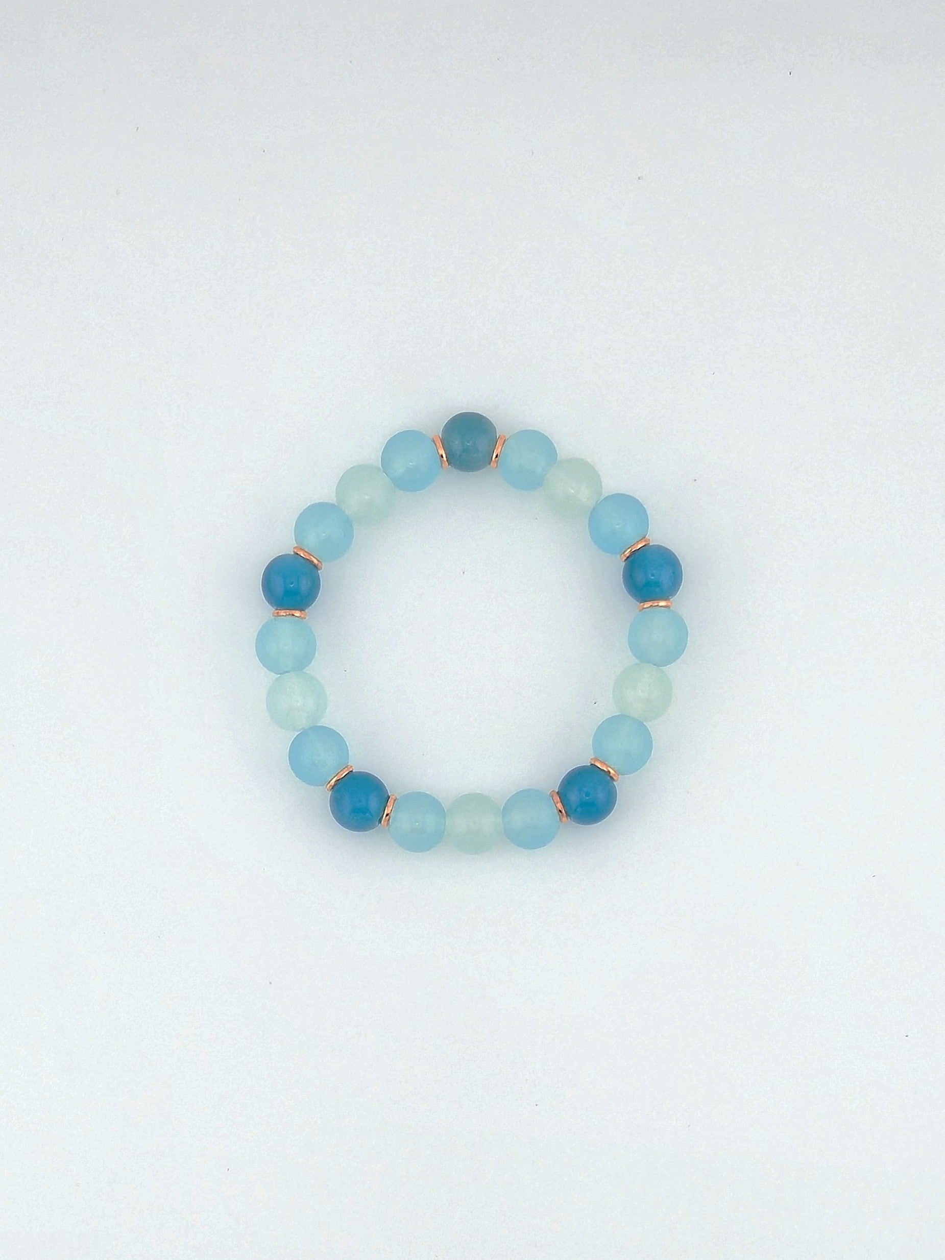 Turquoise Ombre 10mm Glass Bead Bracelet