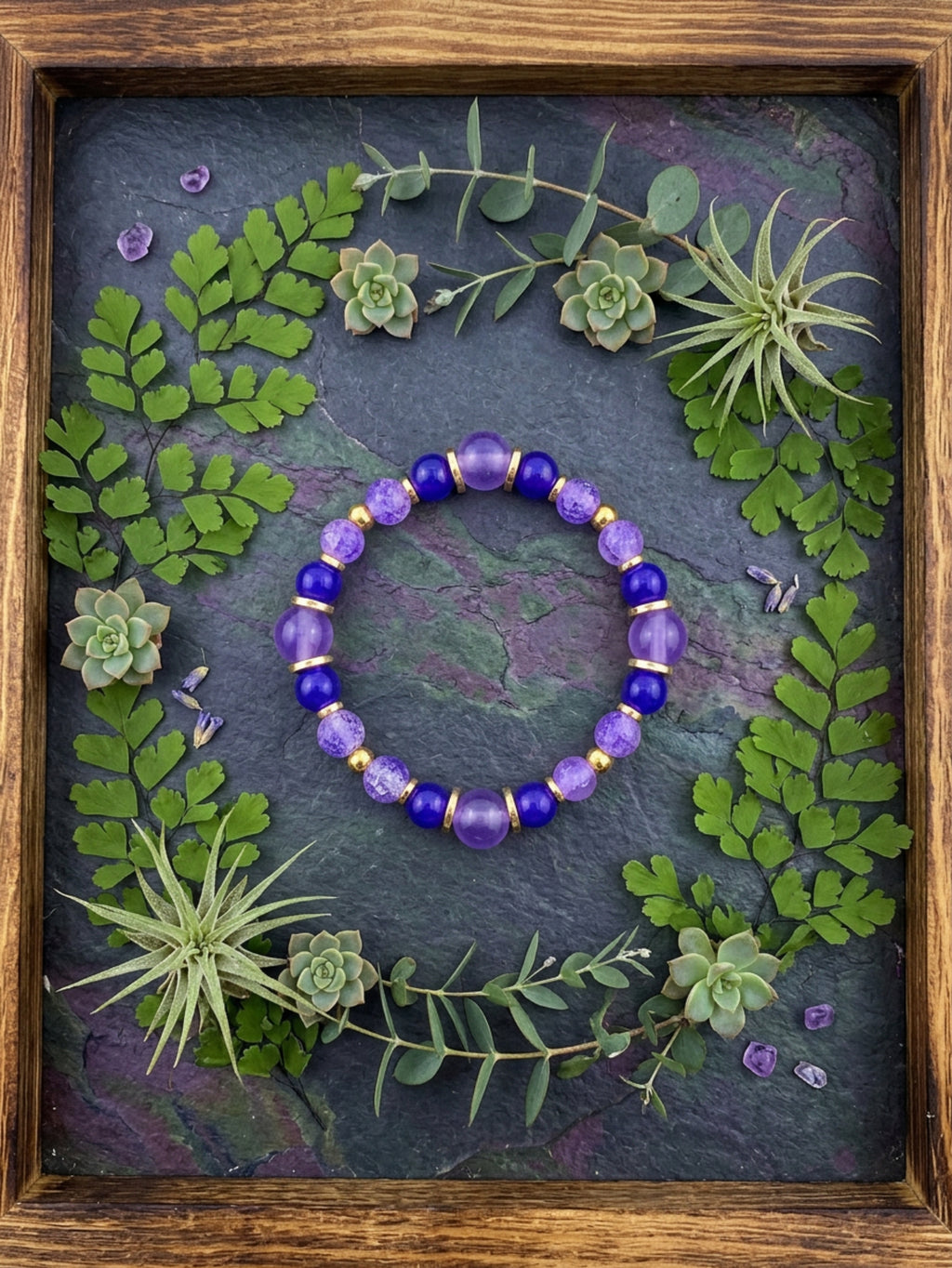 Purple Passion 2 Glass Bead Bracelet