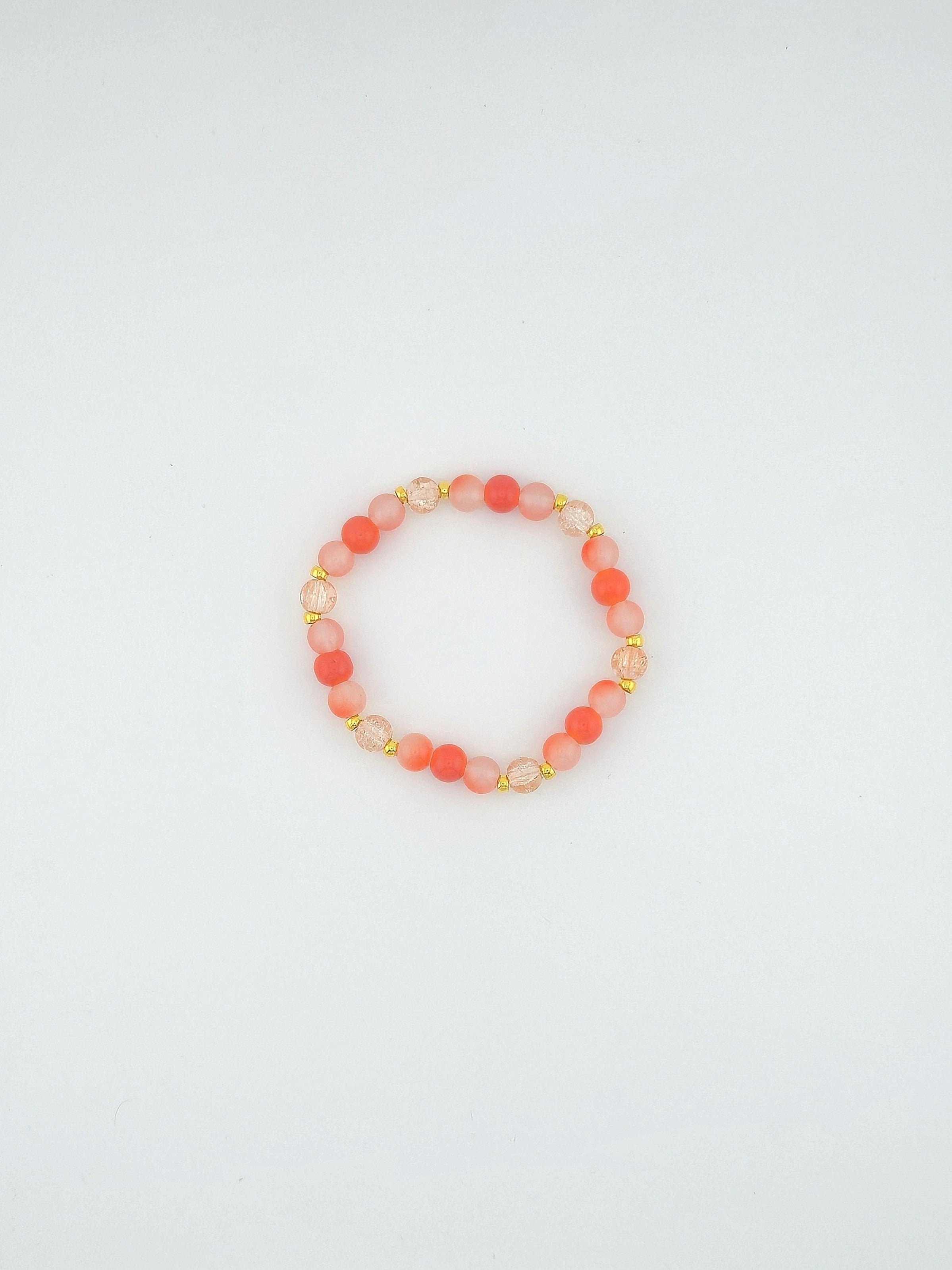 Just Peachy Glass Bead Bracelet