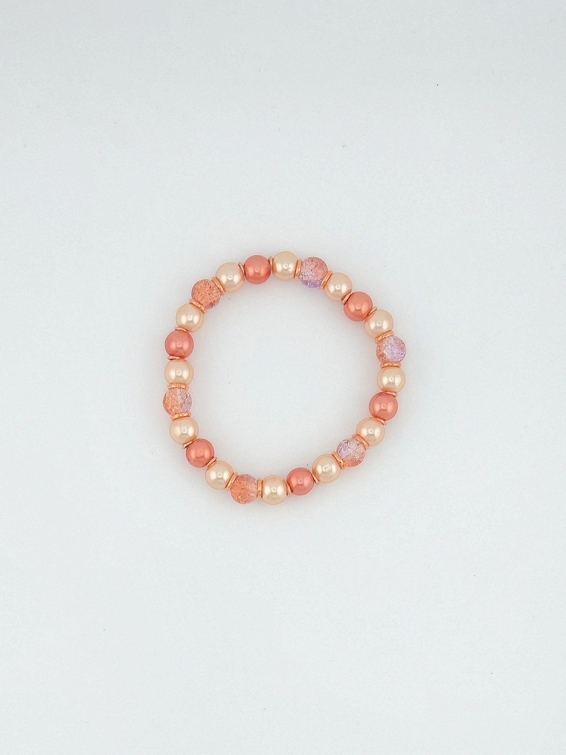 Apricot Glass Bead Bracelet