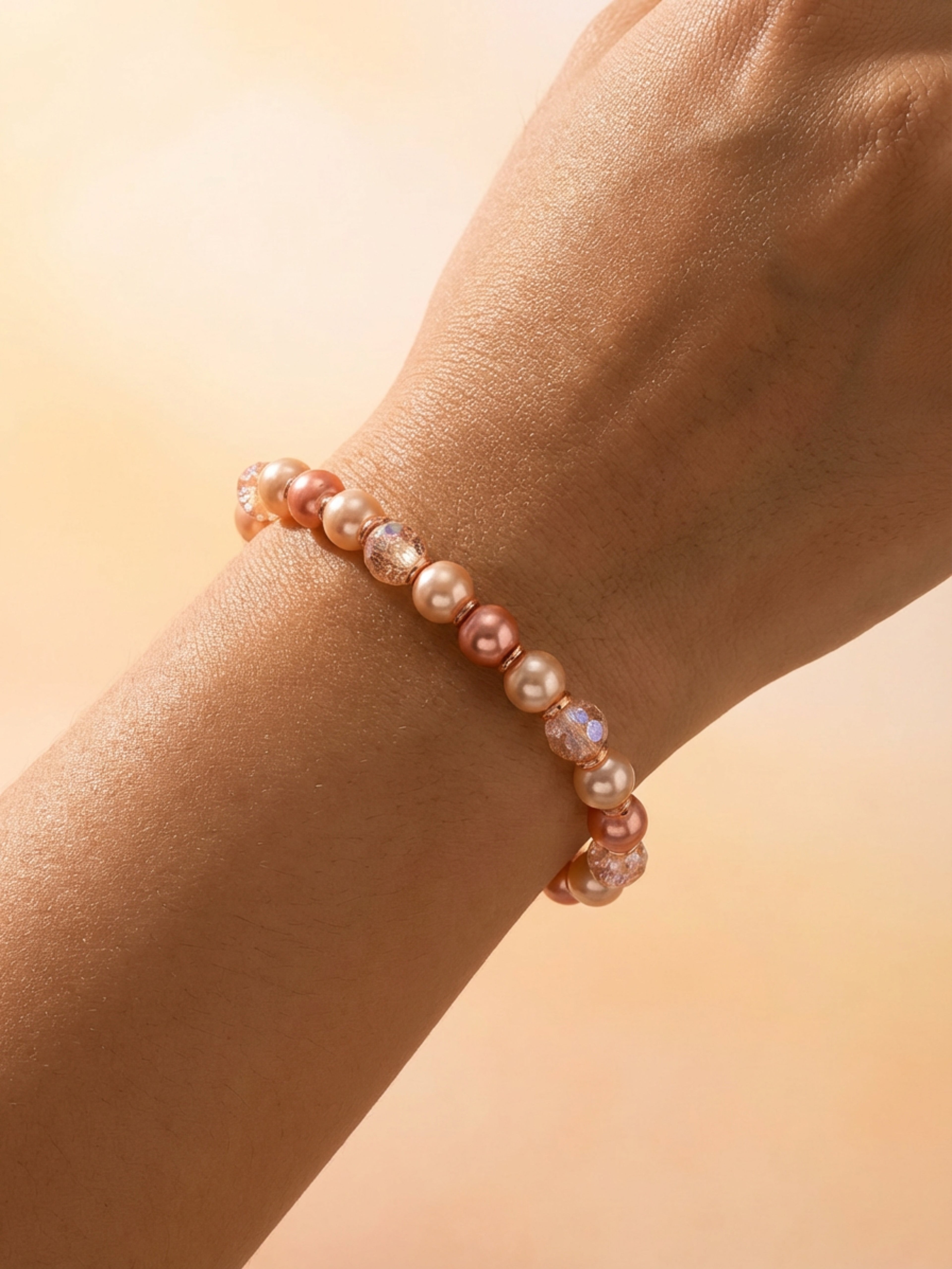 Apricot Glass Bead Bracelet