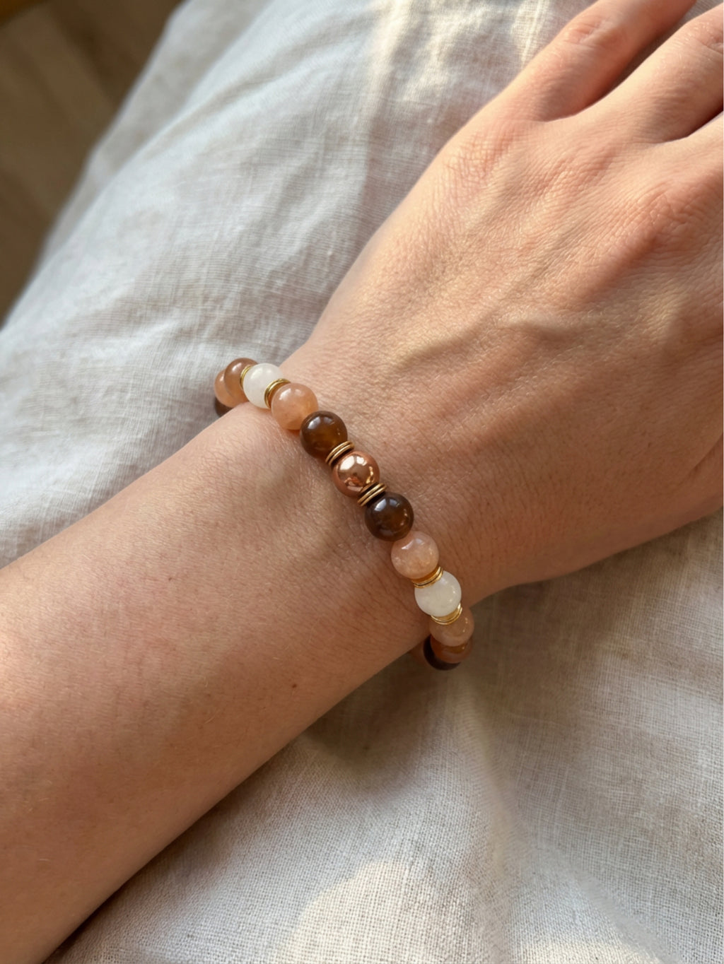 Brown Ombre Glass Bead Bracelet