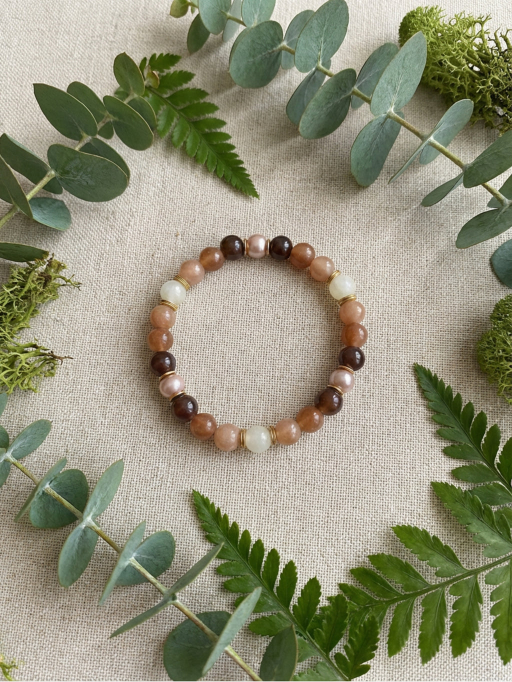 Brown Ombre Glass Bead Bracelet