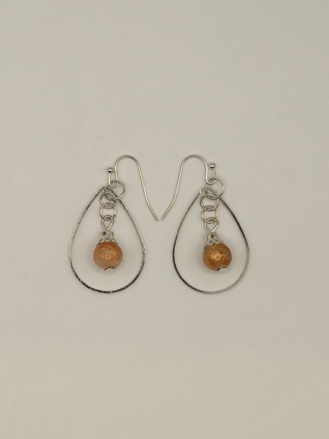 Crackle Glass Teardrop Pendant Earrings