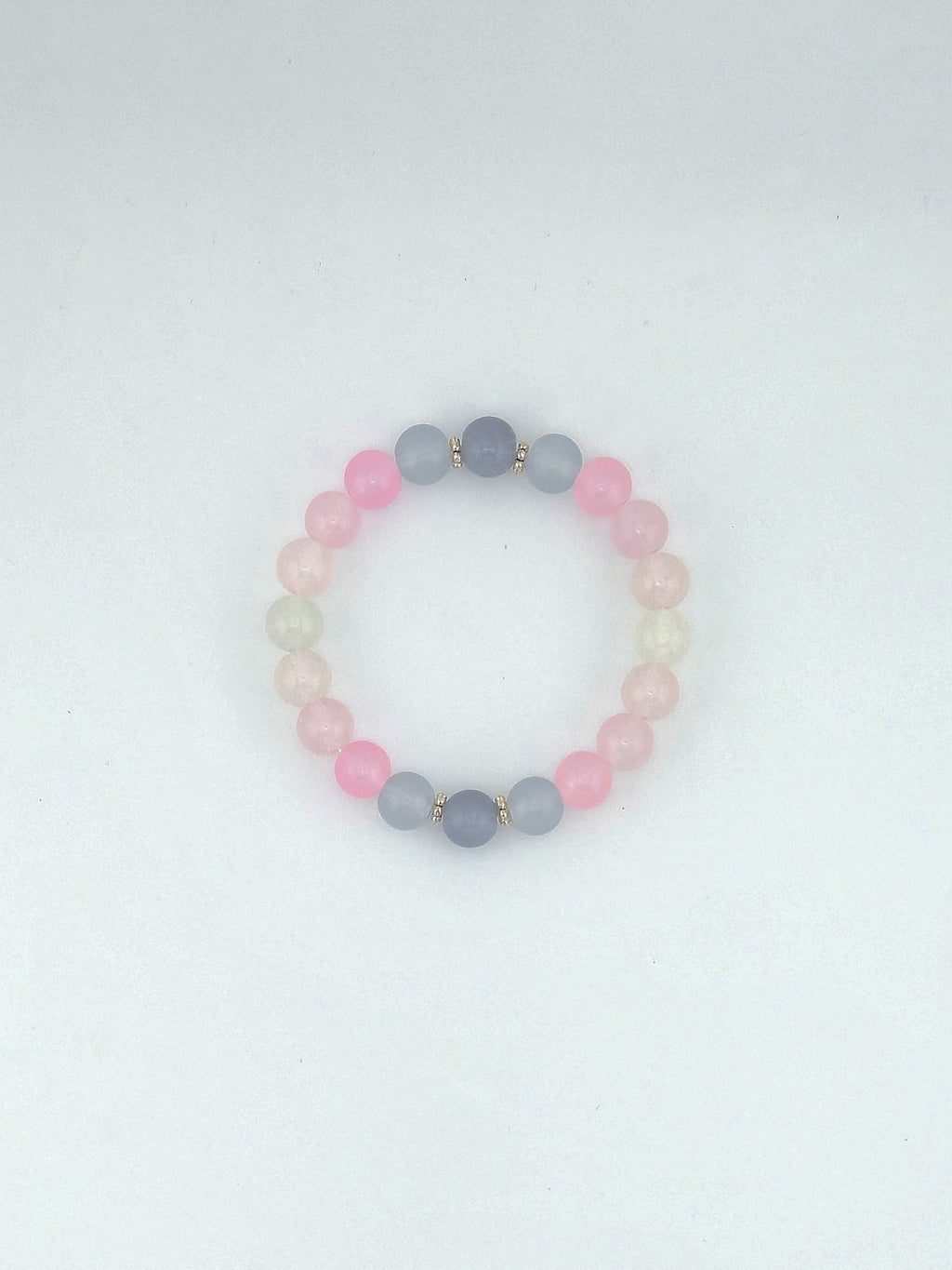 Pink & Grey Ombre Glass Bead Bracelet