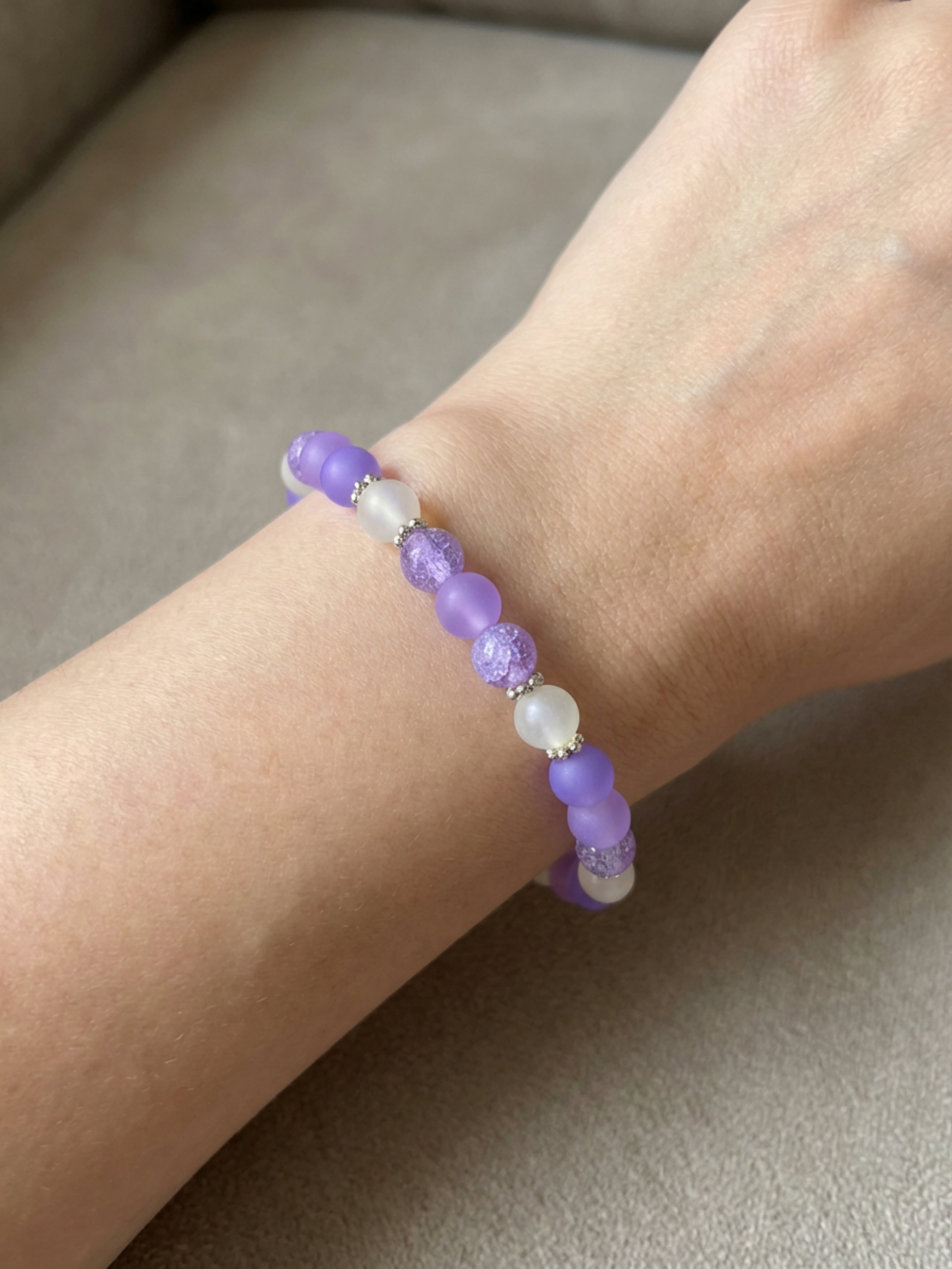 Purple Glass Bead Bracelet