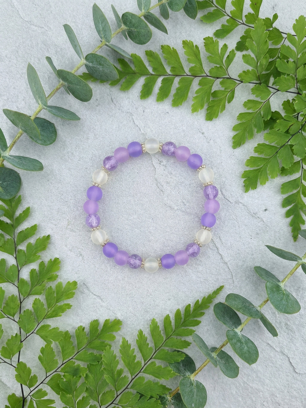 Purple Glass Bead Bracelet