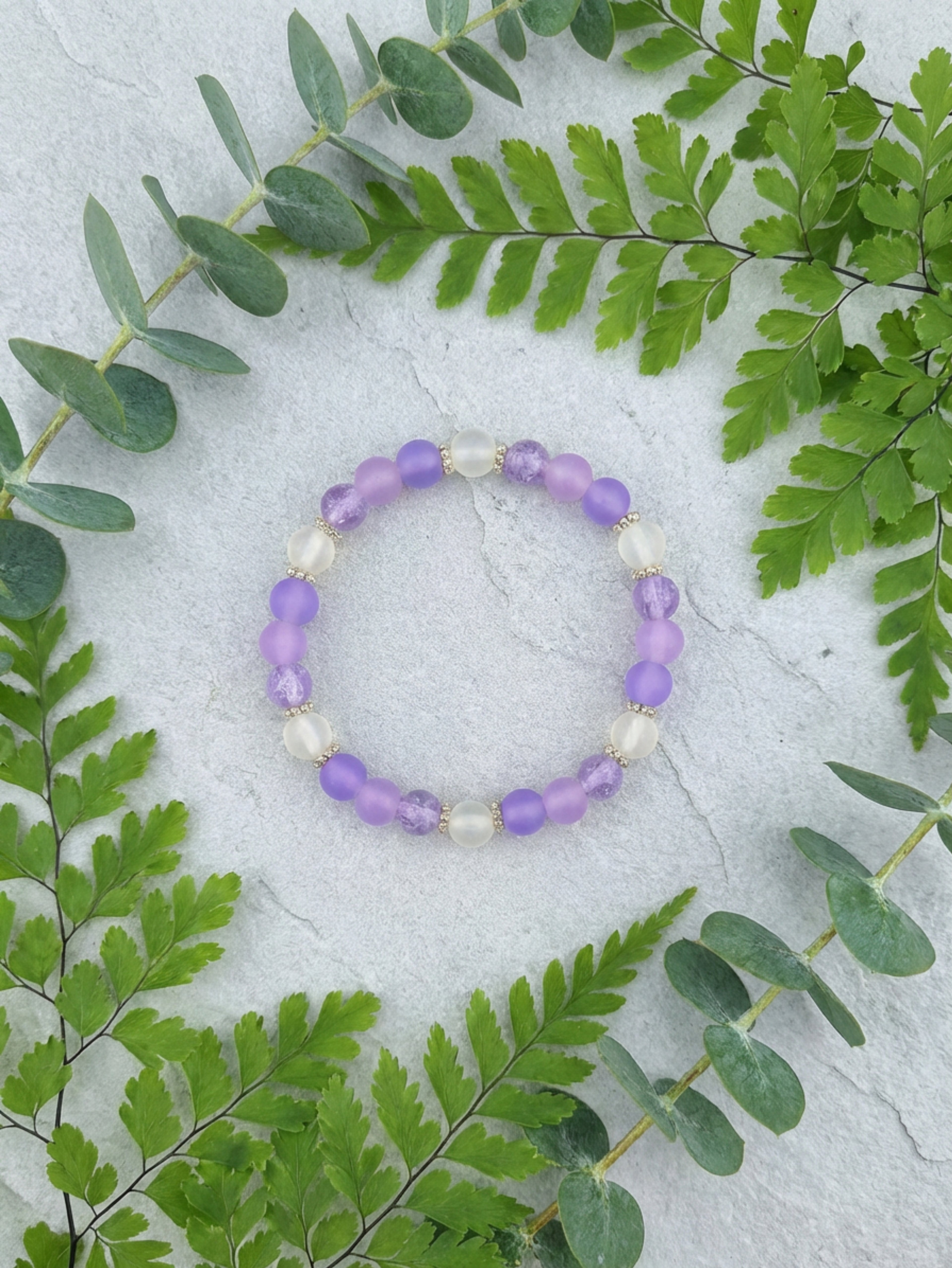 Purple Glass Bead Bracelet
