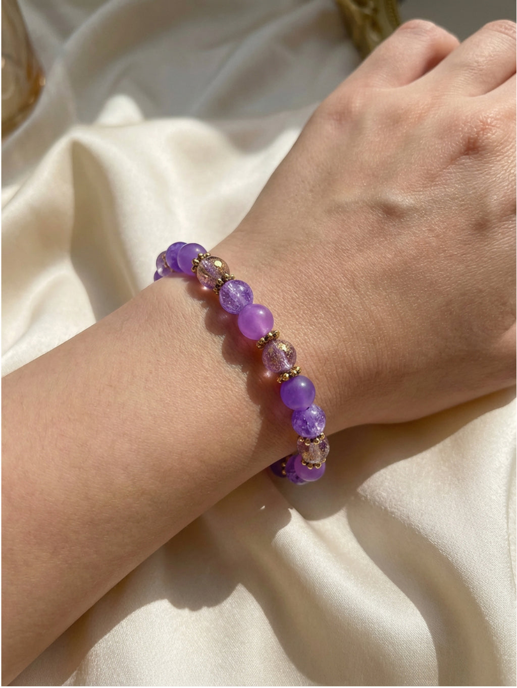 Lovely Lavender Glass Bead Bracelet