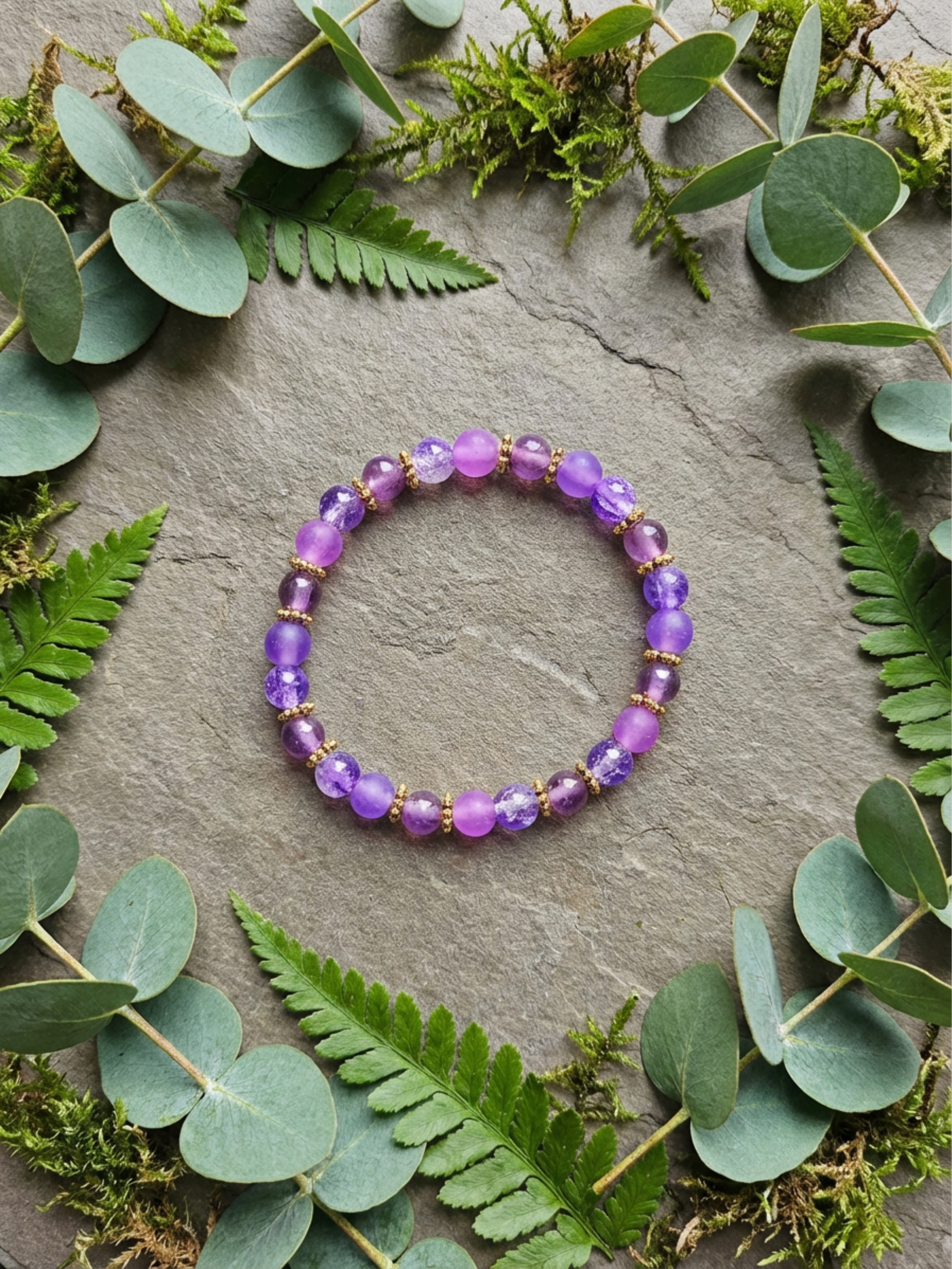 Lovely Lavender Glass Bead Bracelet