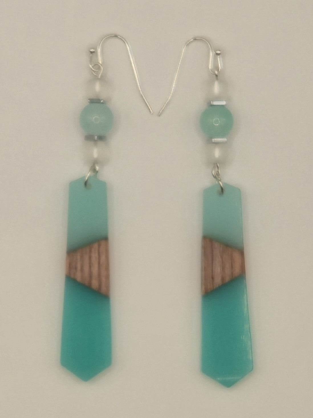 Colorful Wood/Resin Pedulum Earrings