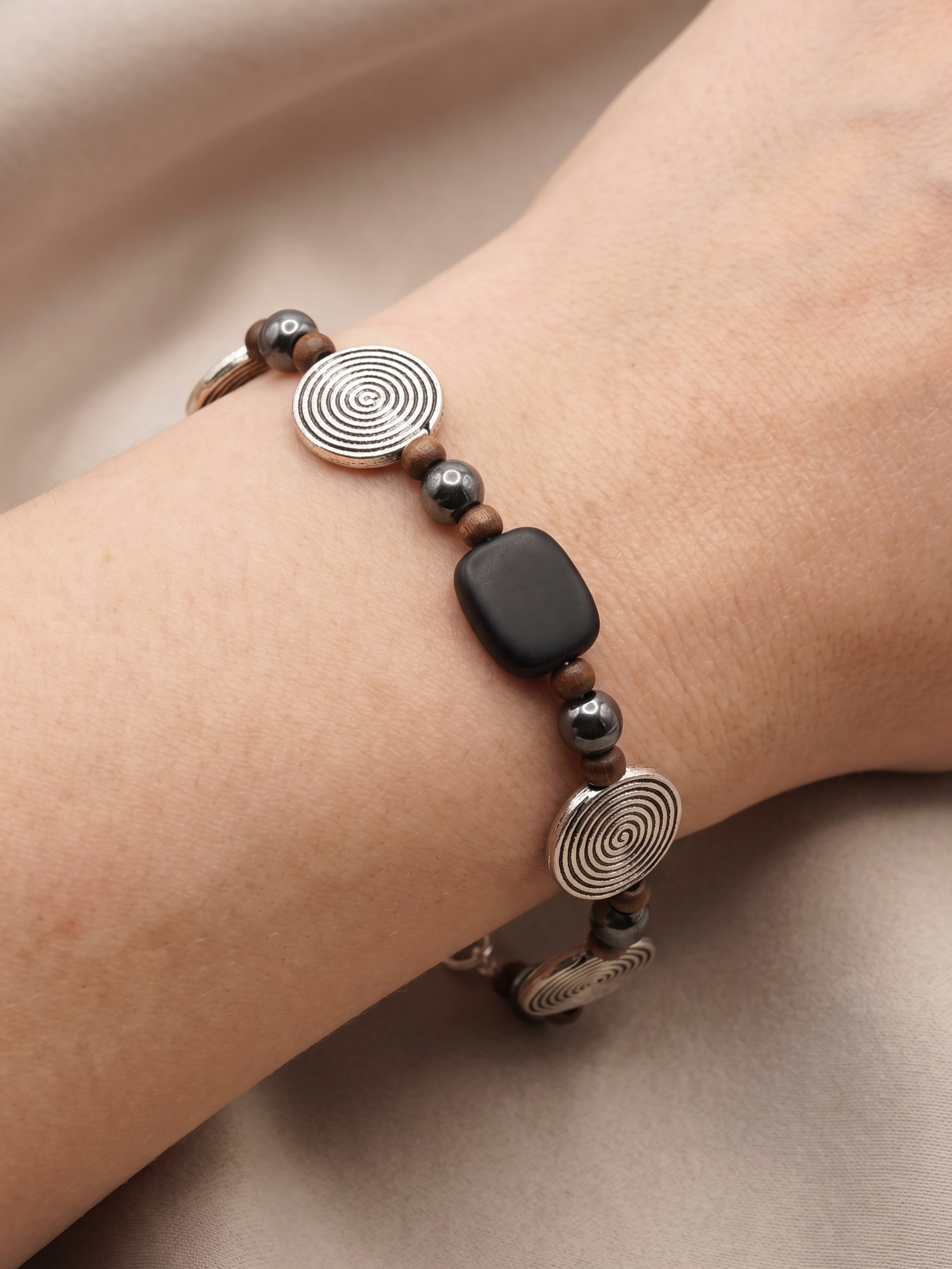 Tibetan Lentil Bead Bracelet 8"