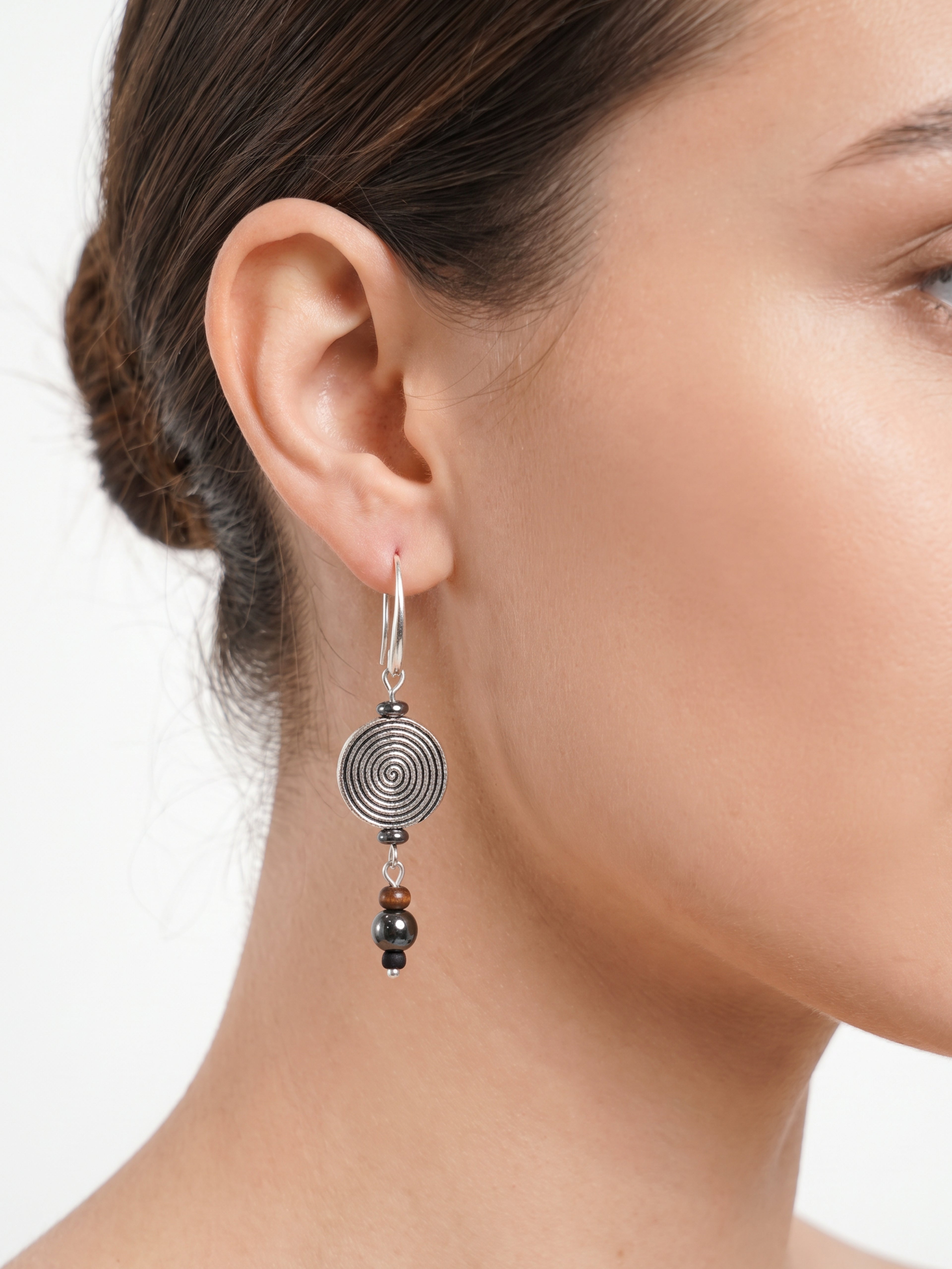 Tibetan Lental Bead Earrings