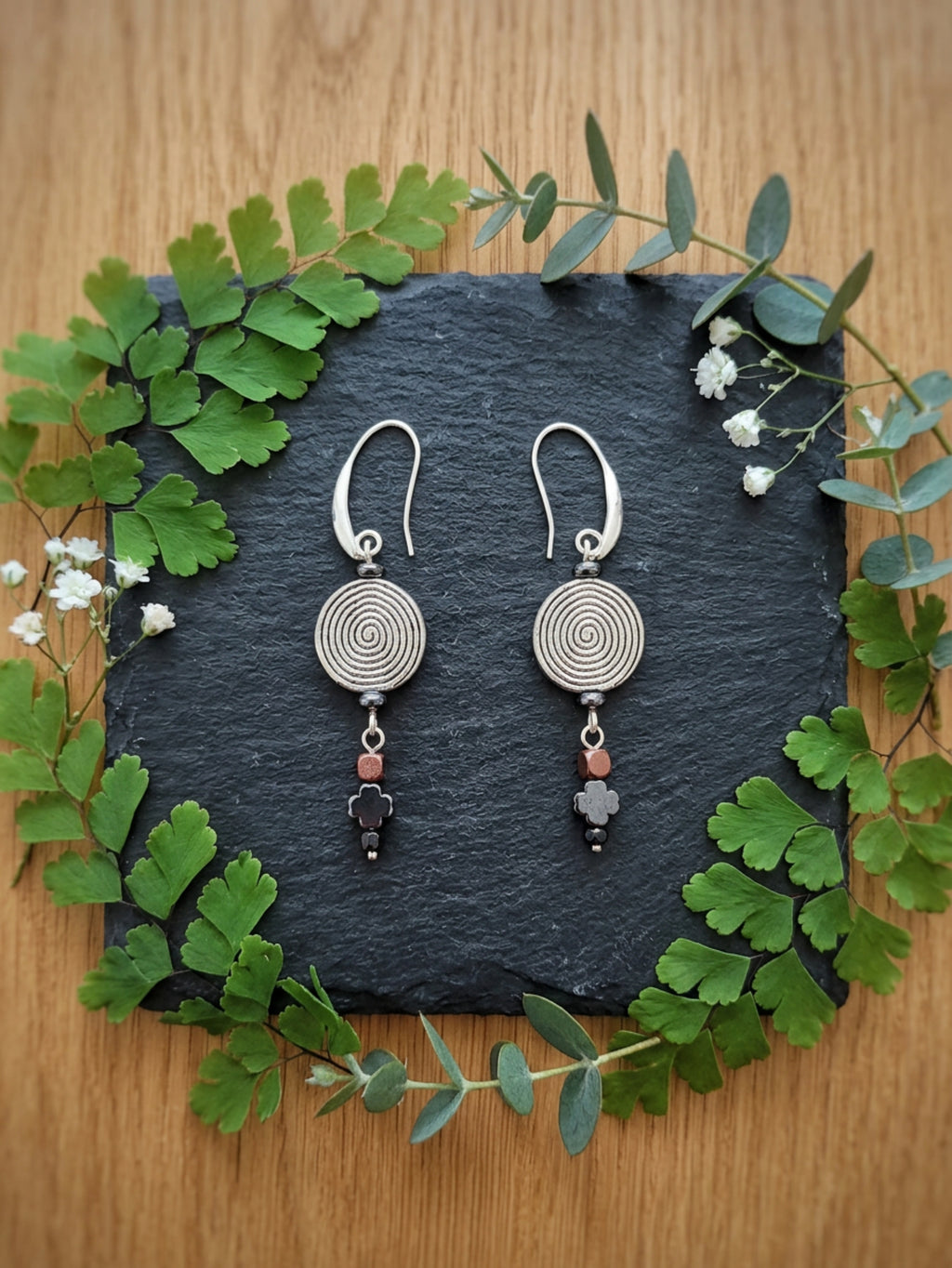 Tibetan Lental Bead Earrings
