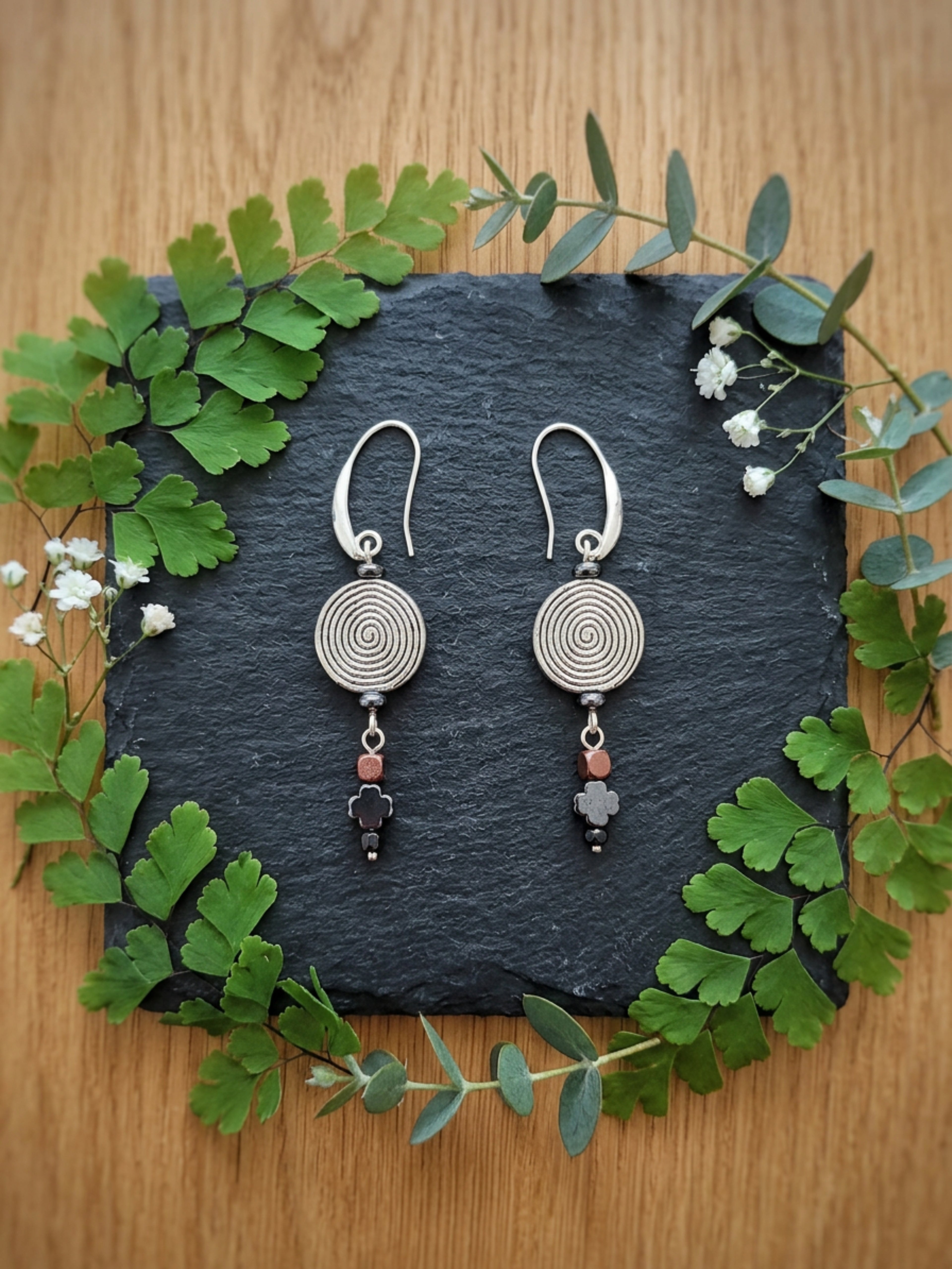 Tibetan Lental Bead Earrings