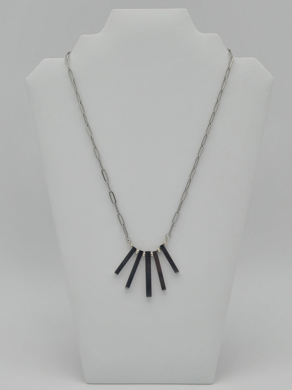Silver Bar Necklace 21"