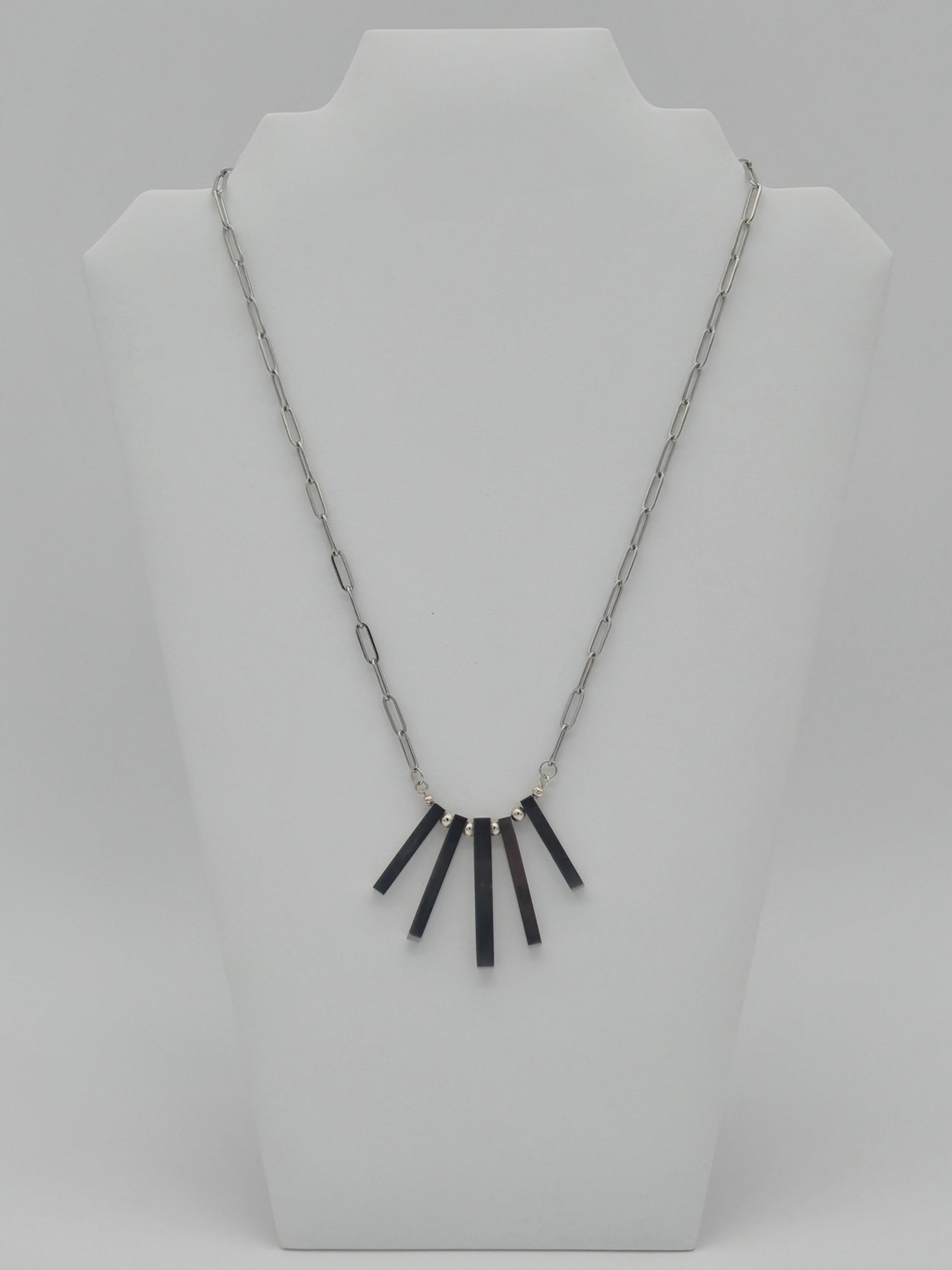 Silver Bar Necklace 21"