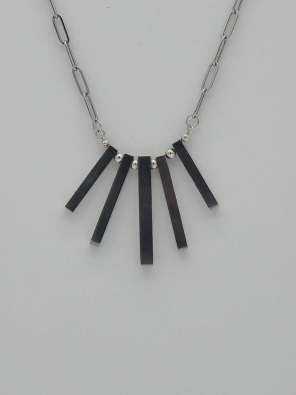 Silver Bar Necklace 21"