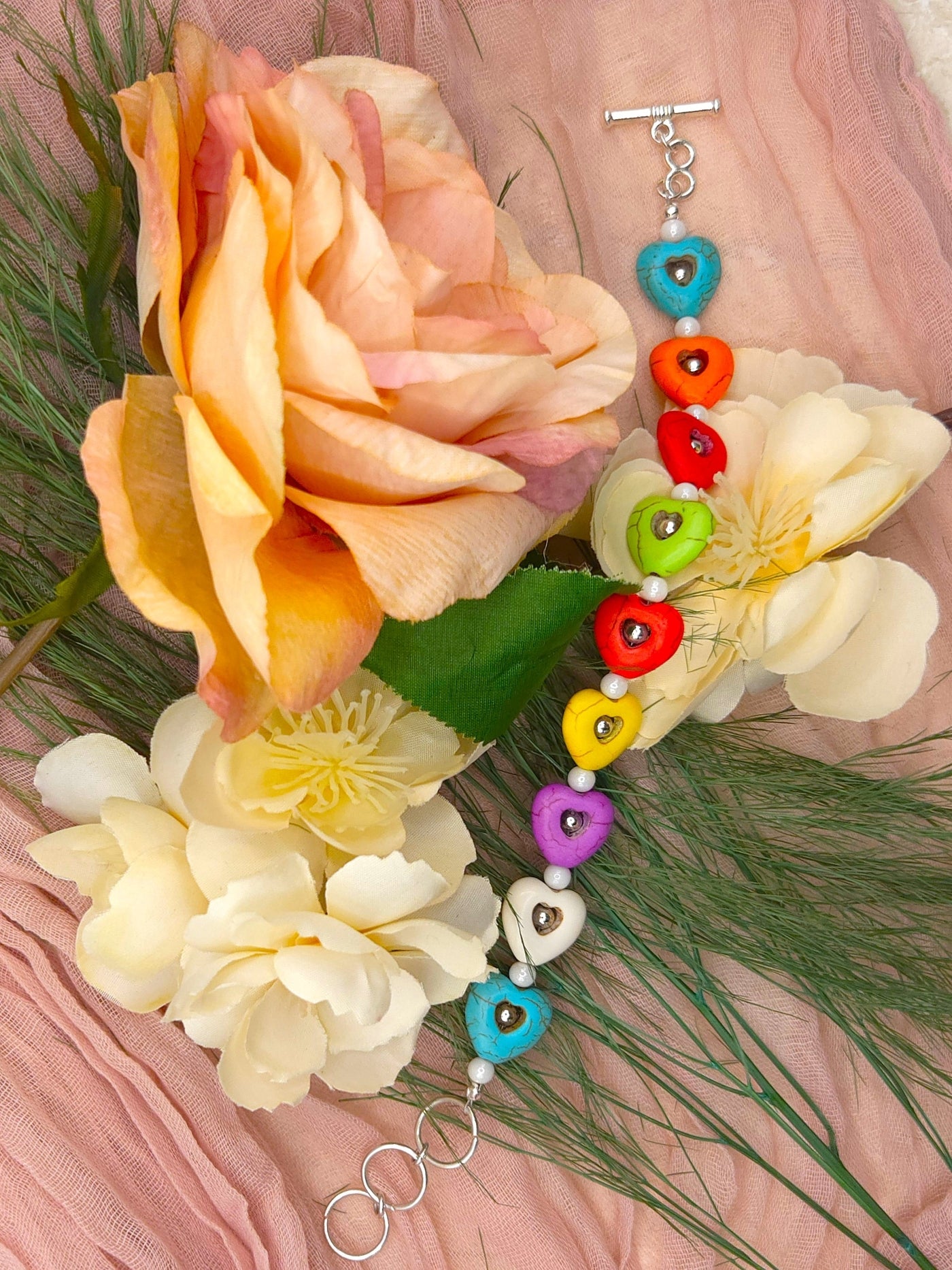 Stone Heart Bracelet 8-9"